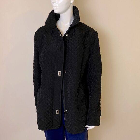 Mackintosh of New England Black Quilted Jacket Zipper, Turnkey Closure Size XL - Picture 1 of 8